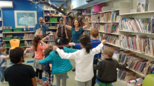 Children during an activity at the library